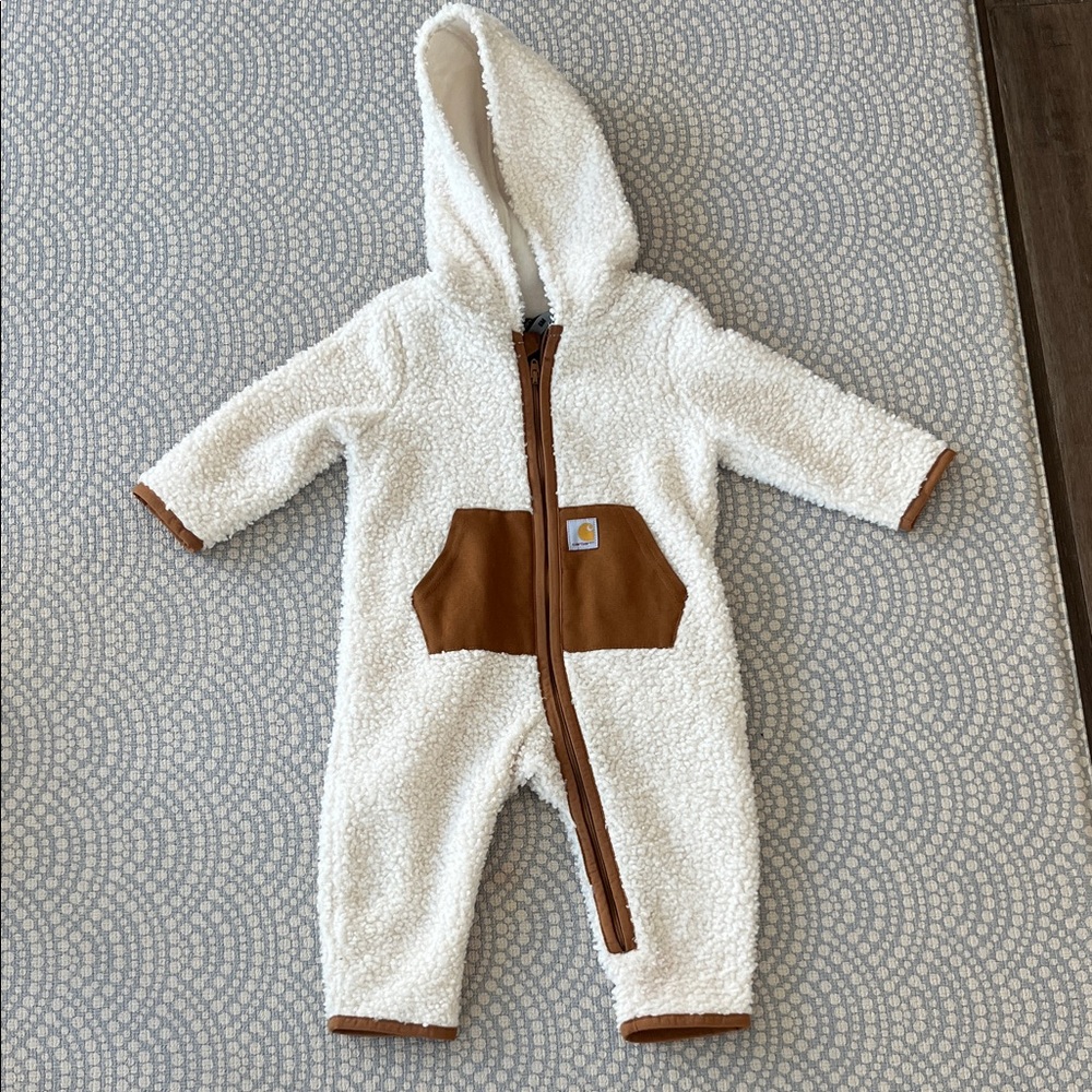Carhartt Infant Boys Long Sleeve Zip-Front Sherpa Coverall 6M
